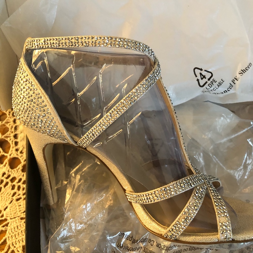 Beautiful Golden High Heeled Sandals